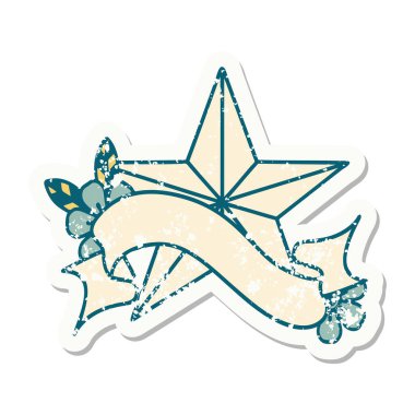 Üzerinde yıldız işareti olan eski bir etiket.