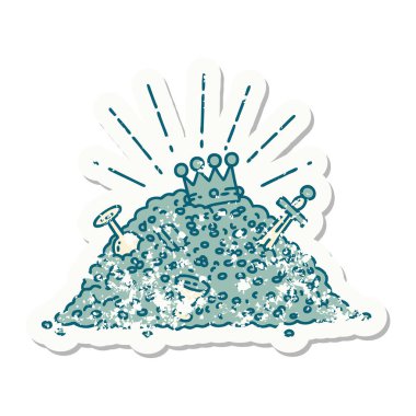 Eski bir dövme stili altın yığını.