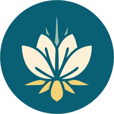 Bir nilüfer çiçeğinin ikonik dövme görüntüsü