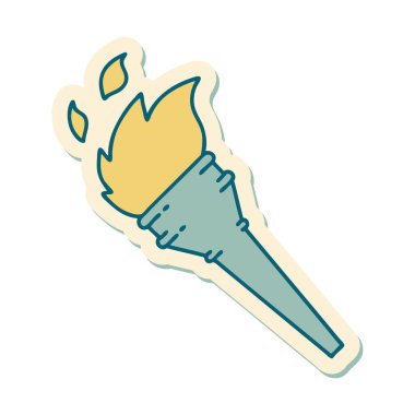 Geleneksel yakma feneri stiliyle dövme çıkartması