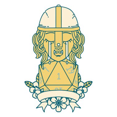 Retro Dövme Tarzı Ağlayan Ork Savaşçısı karakteri