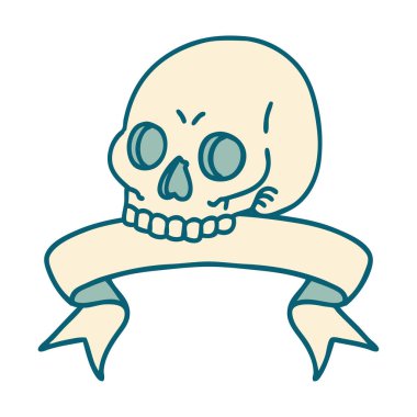 Kafatası dövmeli geleneksel dövme