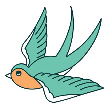 Bir kırlangıcın ikonik dövme şekli