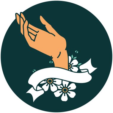 dövme tarzı simgesi ve el işareti