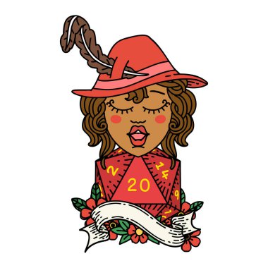 Retro Dövme Tarzı 20 zarlı insan ozanı