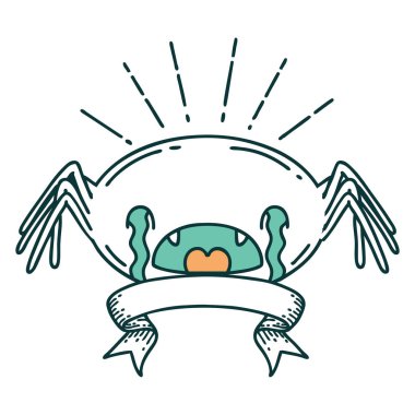 Dövme stili ağlayan örümcek dövmeli parşömen.