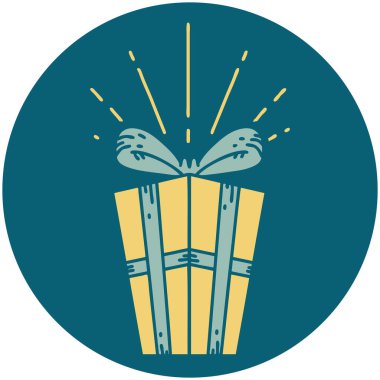 Dövme stili Noel hediyesinin simgesi