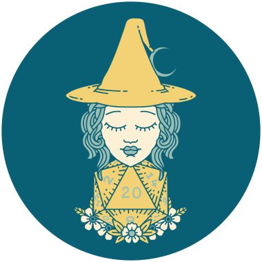 Retro Dövme Tarzı Doğal 20 zarlı İnsan Cadısı