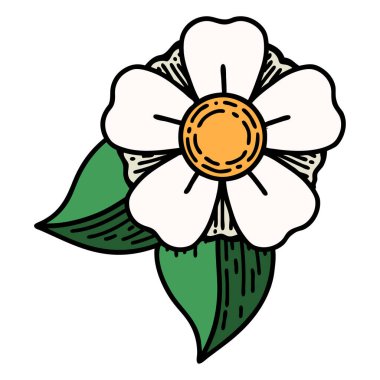 Geleneksel çiçek şeklinde dövme.