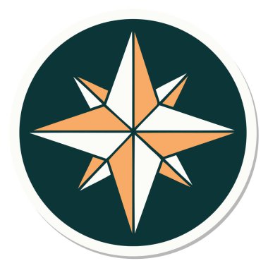 Geleneksel bir yıldız stiliyle dövme çıkartması