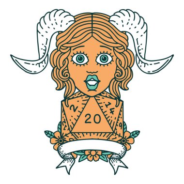 Retro Dövme Biçimi Doğal yirmilik zar atma ile düzenleme