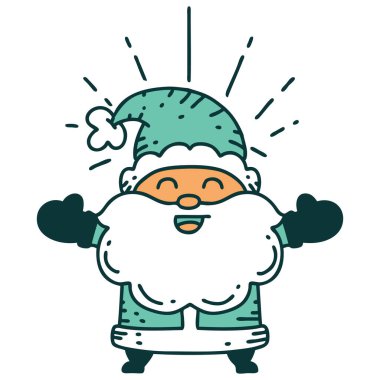 Geleneksel dövme stili Noel Baba 'nın Noel Baba karakteri.