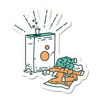 Dövme stili deterjan ve elbise yığını.