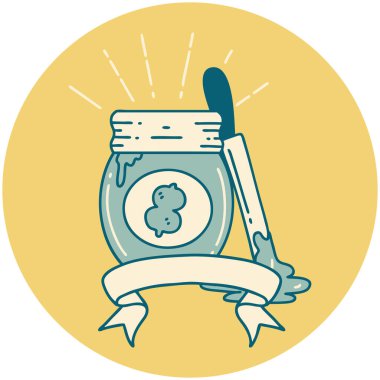 Dövme stili fıstık ezmesi ikonu