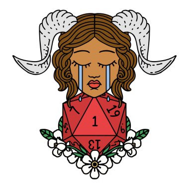 Retro Dövme Biçimi ağlama Doğal bir D20 zar atışıyla kiremit döşeme