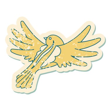Uçan bir kuşun sembolik dövmeli resmi