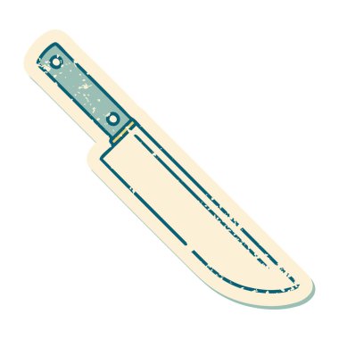 Bir bıçağın sembolik depresif dövme görüntüsü