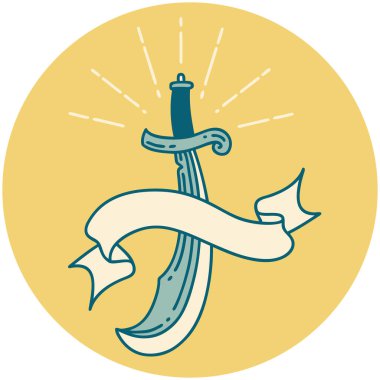 Dövme stili kılıcın simgesi