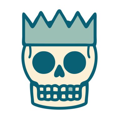 Bir kafatası ve tacın ikonik dövme şekli