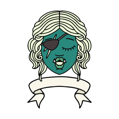 Sancaklı Retro Dövme Biçimli Ork karakter yüzü