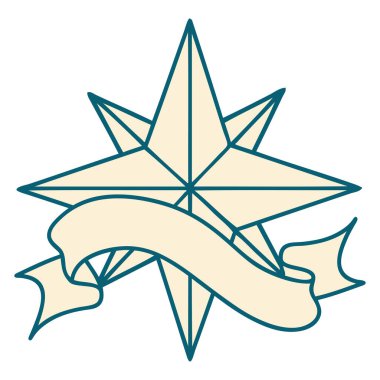 Yıldızlı geleneksel dövme.