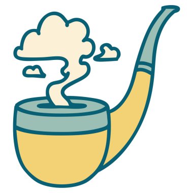 Sigara içen piponun ikonik dövme görüntüsü