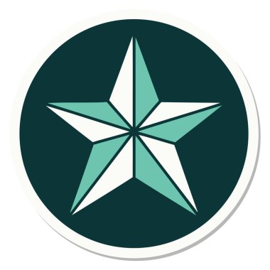 Geleneksel bir yıldız stiliyle dövme çıkartması