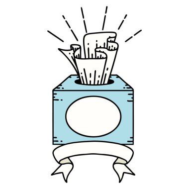 Dövme stili mendil kutusu olan kaydırma pankartı