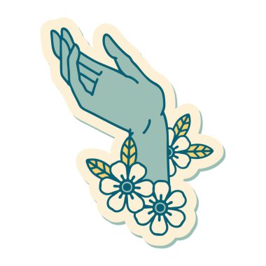 Dövme çıkartması geleneksel bir el stili.