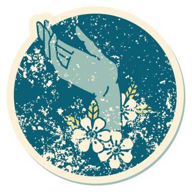 Bir elin sembolik depresif dövme görüntüsü