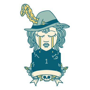 Retro Dövme Tarzı İnsan Ozan karakter yüzü