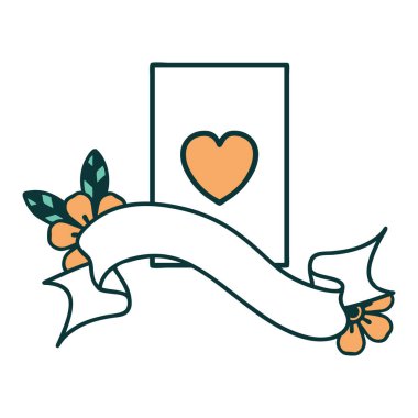 Kupa ası bayrağıyla geleneksel dövme