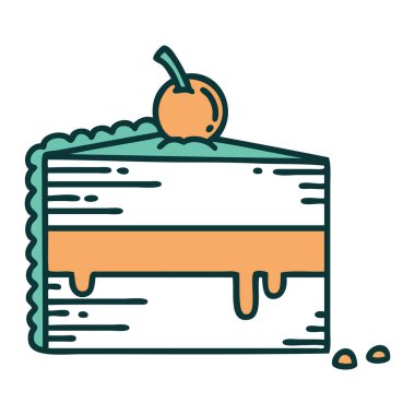 Bir dilim kekin ikonik dövme görüntüsü