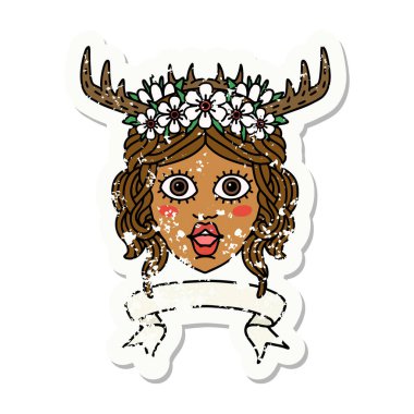 Retro Dövme Biçimli İnsan Druid karakteri