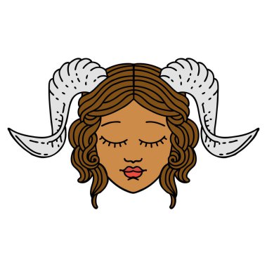 Retro Dövme Biçimi tiefling karakter yüzü