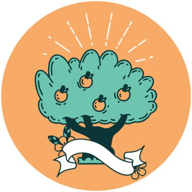 Dövme stili elma ağacının simgesi