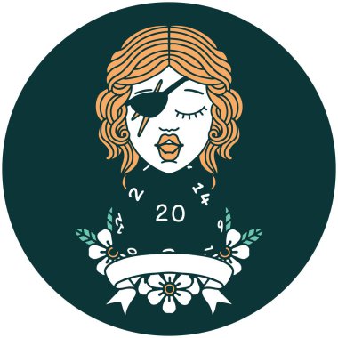 Doğal 20 zarlı dolandırıcı insan simgesi