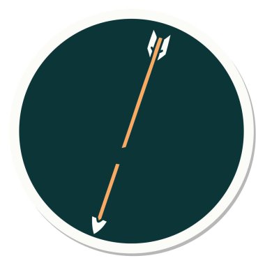 Bir okun geleneksel stiliyle dövme etiketi