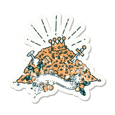 Eski bir dövme stili altın yığını.