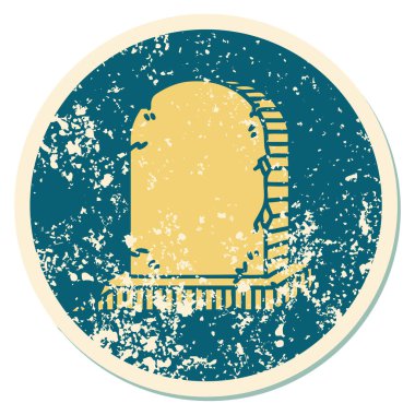 Bir mezar taşının sembolik depresif dövme görüntüsü