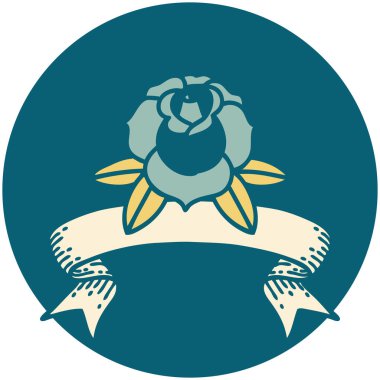 Çiçek sancağıyla dövme biçimi simgesi