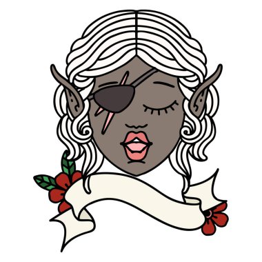 Retro Dövme Tarzı Elf düzenbaz karakter yüzü