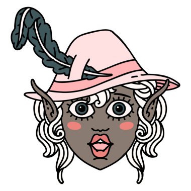 Retro Dövme Biçimi elf karakter yüzü