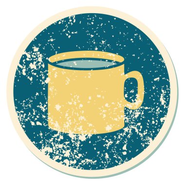 Kahve fincanının sembolik dövmeli görüntüsü