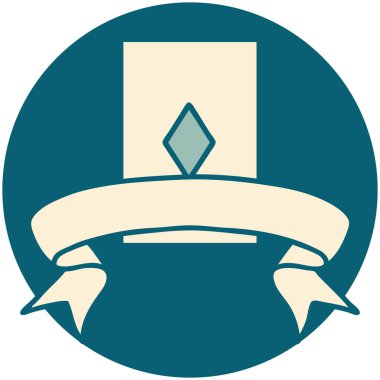 karo ası sancağıyla dövme stili simgesi