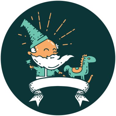 Dövme stili Noel Baba karakterinin ikonu oyuncak yapıyor.