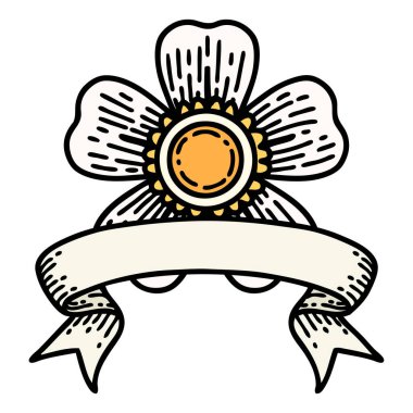 Geleneksel dövmeli çiçek bayrağı