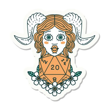 Doğal yirmilik zarla yapıştırılmış etiket.