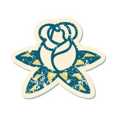 Tek bir gülün sembolik dövmeli resmi