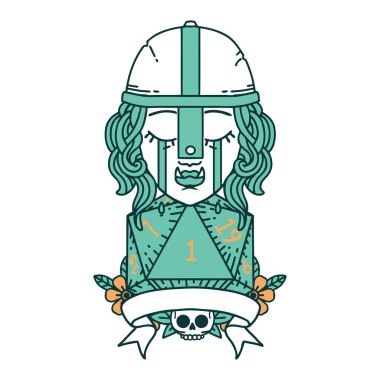 Retro Dövme Tarzı Ağlayan Ork Savaşçısı karakteri